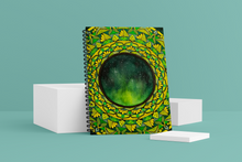 Load image into Gallery viewer, Starry Night Wellness Journal. The cover shows the aurora borealis in the night sky, surrounded by a mandala pattern