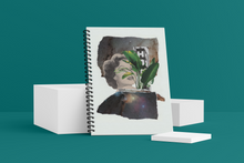 Load image into Gallery viewer, Musa Wellness Journal. The cover shows a collage of a woman's face, palm leaves, galaxy. 
